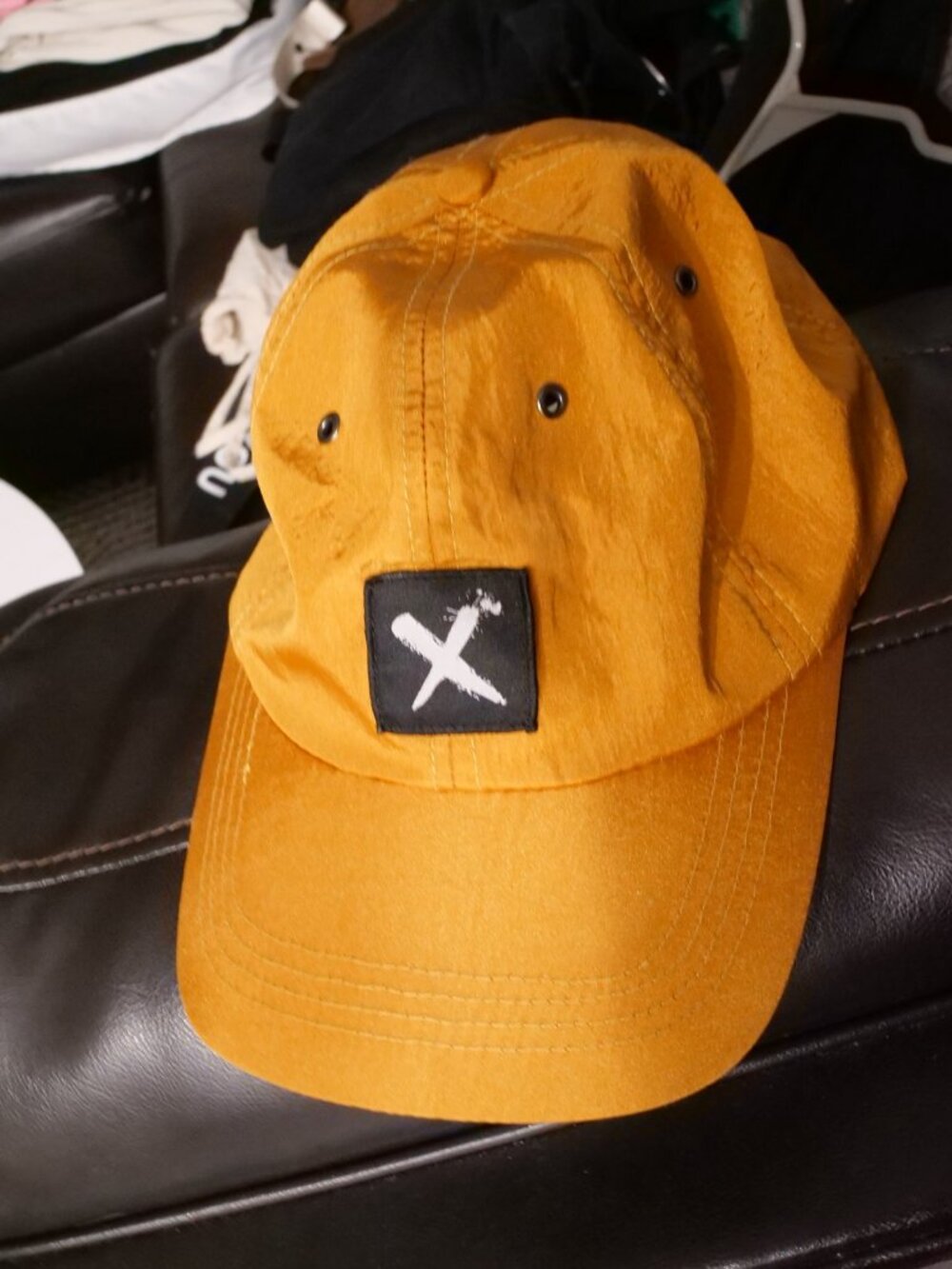 Mustard Yellow X Patch Baseball Cap